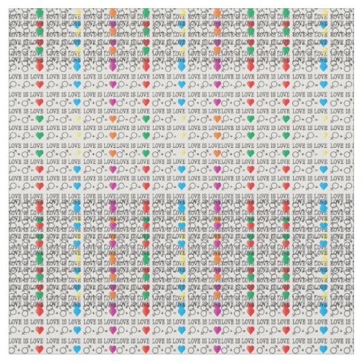 LOVE is LOVE equality引用文in rainbow colors ファブリック (クローズアップ)