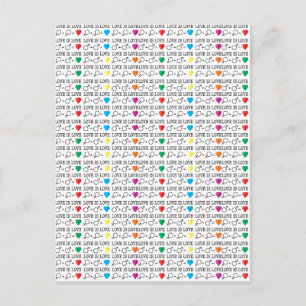 LOVE is LOVE equality引用文in rainbow colors ポストカード