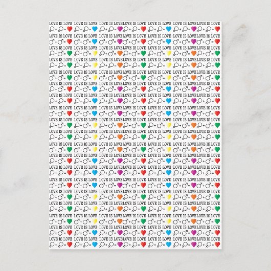 LOVE is LOVE equality引用文in rainbow colors ポストカード (正面)