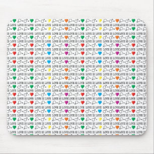 LOVE is LOVE equality引用文in rainbow colors マウスパッド