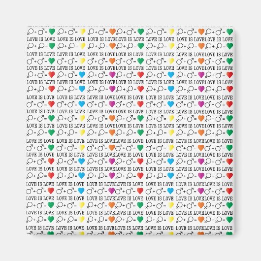 LOVE is LOVE equality引用文in rainbow colors マグネット (正面)