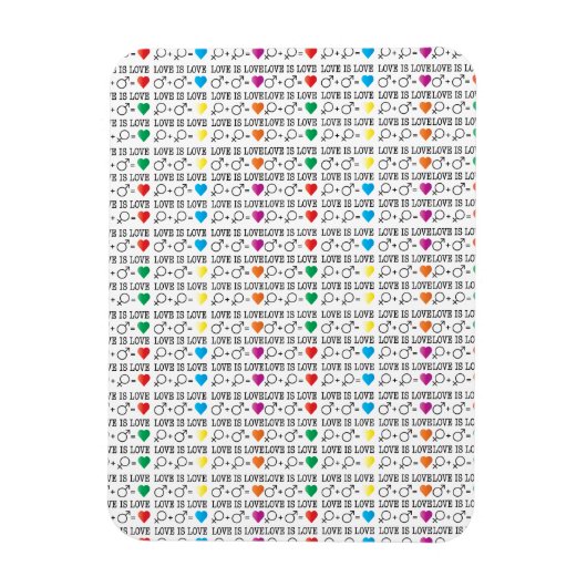 LOVE is LOVE equality引用文in rainbow colors マグネット (縦)
