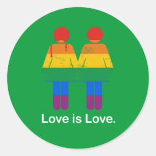 LOVE IS LOVE LESBIAN COUPLE -.png ラウンドシール