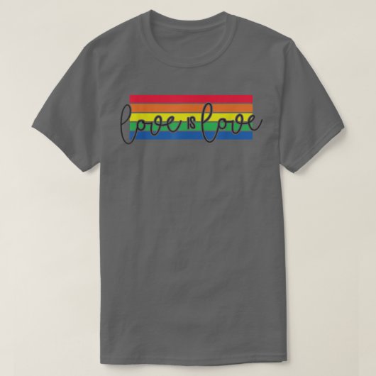 Love Is Love LGBTハートLGBT愛人サポートとRes Tシャツ (デザイン正面)