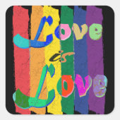love is love-lgbtq rights認識度 スクエアシール (正面)