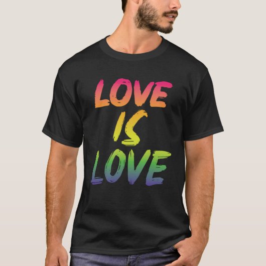 Love is Love LGBTQIA2S+ Pride Tシャツ (正面)