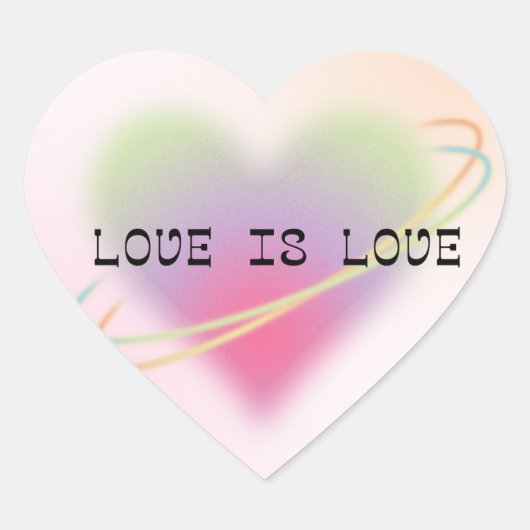 Love Is Love Pastel Heart Sticker ハートシール (正面)
