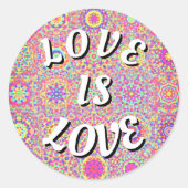 Love Is Love Pride Classic Round Sticker ラウンドシール (正面)
