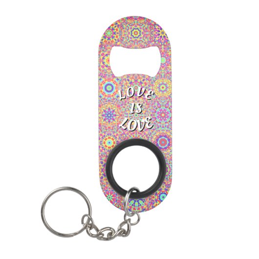 Love Is Love Pride Keychain Bottle Opener キーホルダー栓抜き (正面)