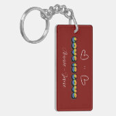 Love is Love Rainbow LGBTQ Acrylic Keychain キーホルダー (正面左)