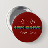 Love is Love Rainbow LGBTQ Button 缶バッジ (正面&裏面)