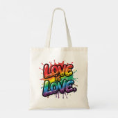 Love Is Love - Rainbow Pride Quote Art  トートバッグ (裏面)