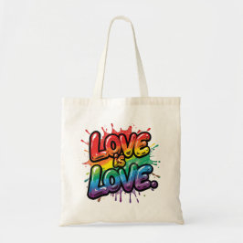 Love Is Love - Rainbow Pride Quote Art  トートバッグ