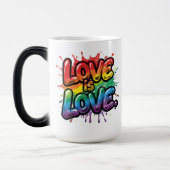Love Is Love - Rainbow Pride Quote Art  モーフィングマグカップ (左)