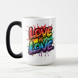 Love Is Love - Rainbow Pride Quote Art  モーフィングマグカップ