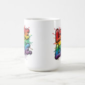 Love Is Love - Rainbow Pride Quote Art  モーフィングマグカップ (中央)