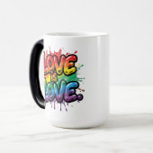Love Is Love - Rainbow Pride Quote Art  モーフィングマグカップ (正面左)