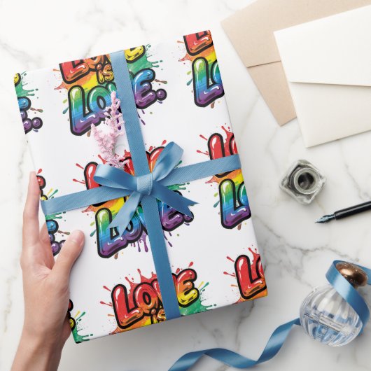 Love Is Love - Rainbow Pride Quote Art ラッピングペーパー (ギフト)
