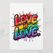 Love Is Love - Rainbow Pride Quote Art  招待状 (正面)