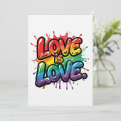 Love Is Love - Rainbow Pride Quote Art  招待状 (スタンド正面)