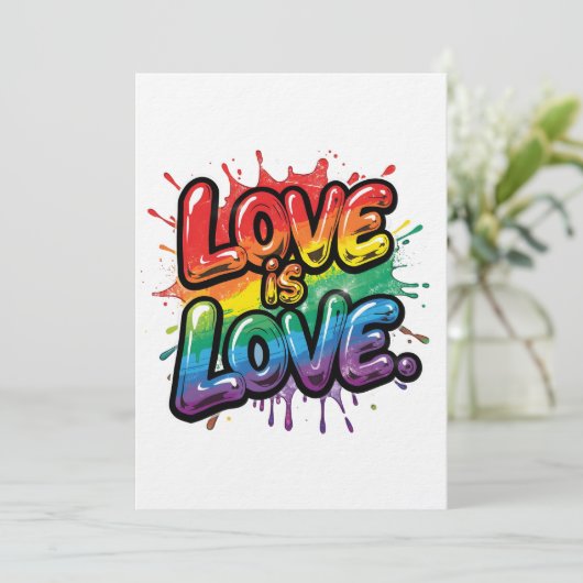 Love Is Love - Rainbow Pride Quote Art  招待状 (スタンド正面)