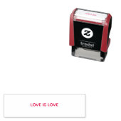 LOVE IS LOVE rubber stamp with red ink セルフインキングスタンプ (インサイチュ)
