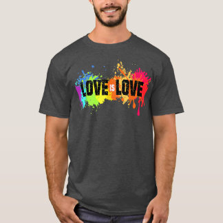 Love Is Love Shirt Rainbow Splatter LGBT Pride Gay Tシャツ
