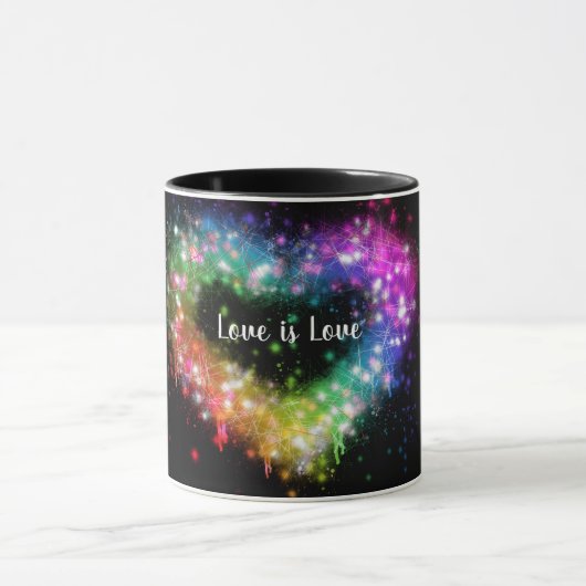 Love is love | spray paint rainbow heart | pride マグカップ (中央)
