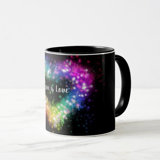Love is love | spray paint rainbow heart | pride マグカップ (正面右)
