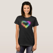 Love is love Valentine spray paint rainbow heart Tシャツ (正面フル)