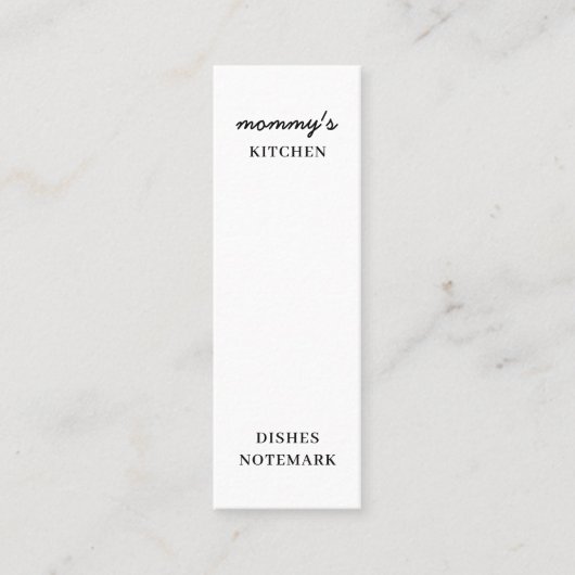 Love Is Mom’s Cooking Mini Bookmark スキニー名刺 (正面)