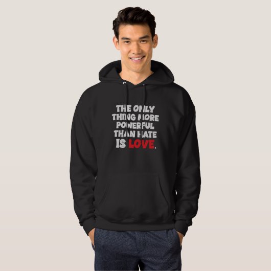 Love Is More Powerful – Bold Typography Quote パーカ (正面フル)