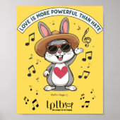 LOVE IS MORE POWERFUL THAN HATE BUNNY POSTER ポスター (正面)