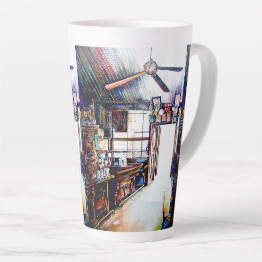 Love is Not a Wall, It's a Bridge カフェラテマグ (右アングル)