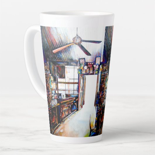 Love is Not a Wall, It's a Bridge カフェラテマグ (左アングル)