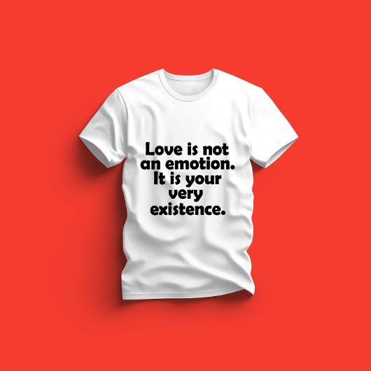 Love is not an emotion. It is your very existence Tシャツ