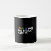 Love is not the threat hate is lgbtq rainbow コーヒーマグカップ (中央)