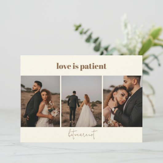 Love is Patent 4 PhotoのElopement結婚の発表 案内状 (スタンド正面)