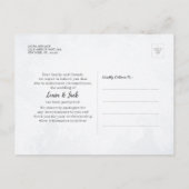 Love is Patent Blue Leafの結婚延期された写真 案内ポストカード (裏面)