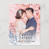Love is Patent Blue Leafの結婚延期された写真 案内ポストカード (正面)