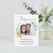 Love Is Patent Greeneryの新結婚しい日付写真 ポストカード (スタンド正面)