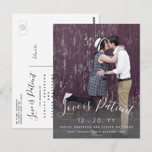 Love is Patent Script Photo 結婚's Expended ポストカード (正面/裏面)