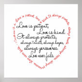 Love is Patent Wordハートの枠なし ポスター (正面)