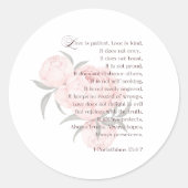 Love Is Patient -聖なる書物、 経典結婚のはがき ラウンドシール (正面)