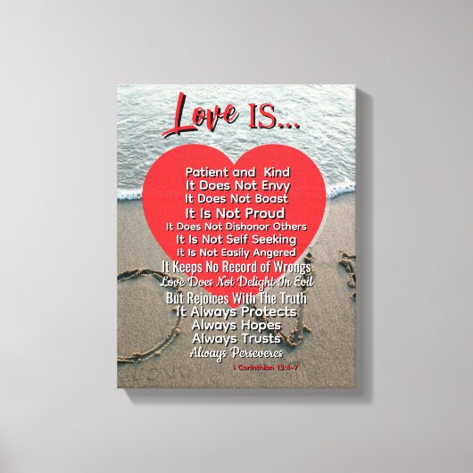 Love Is Patient  – 1 Corinthians 13 Wedding  キャンバスプリント (正面)