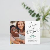 Love is Patient Black Script Photo 救 Our Date 案内ポストカード (スタンド正面)