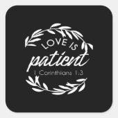 Love Is Patient Corinthians Scripture Minimal Desi スクエアシール (正面)