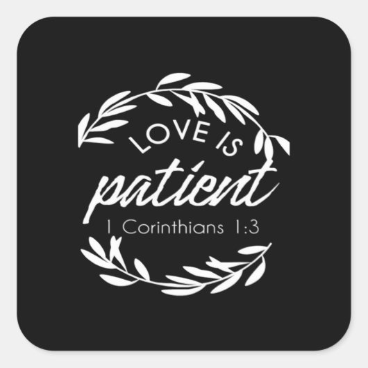 Love Is Patient Corinthians Scripture Minimal Desi スクエアシール (正面)