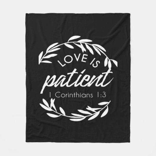 Love Is Patient Corinthians Scripture Minimal Desi フリースブランケット (正面)