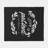 Love Is Patient Corinthians Scripture Minimal Desi フリースブランケット (正面(横))